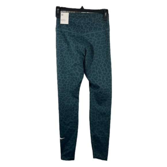 Nike One tight‎ fit mid rise full length teal green glitter leopard leggings 1X - Picture 5 of 9